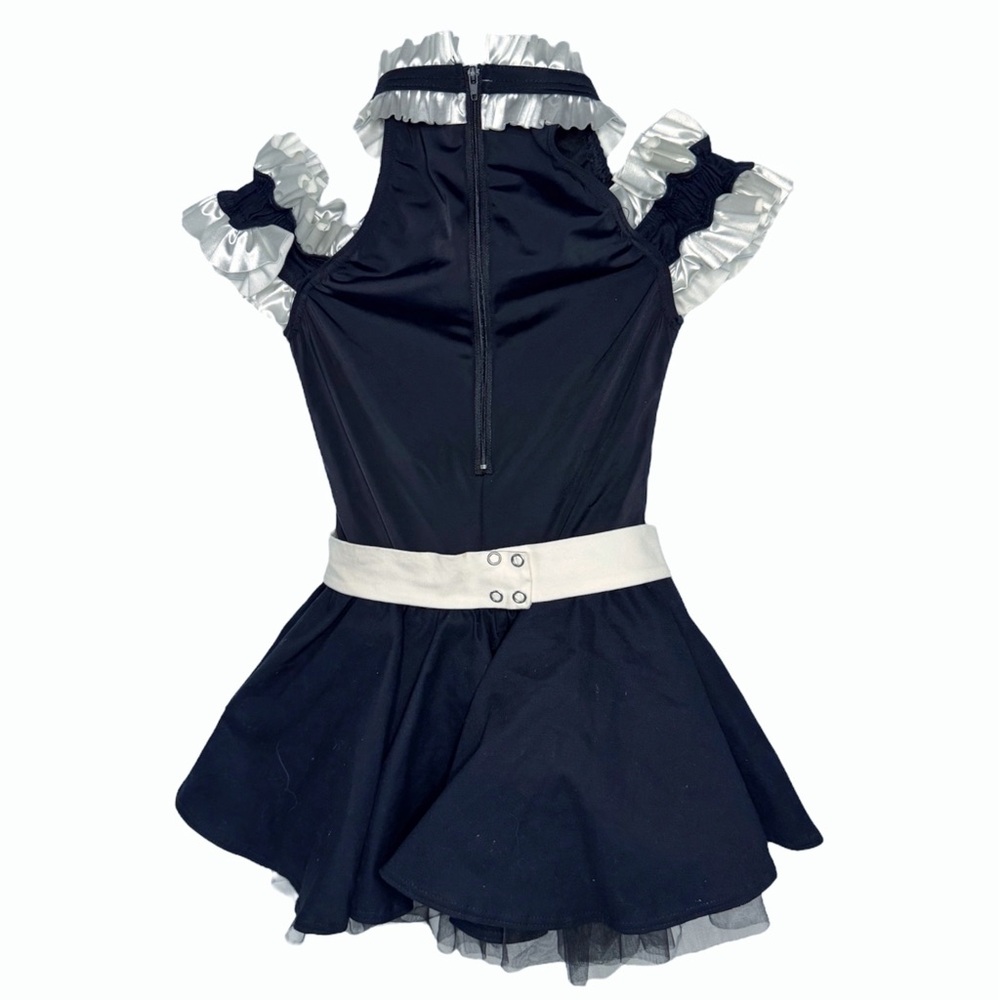 Weissman Showtime | Be Our Guest Black and White Ruffled Dance Costume, Size MC - Picture 5 of 6